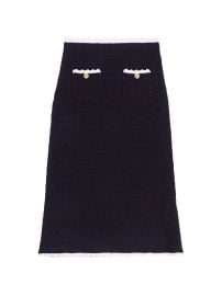 Maje crochet-knit Midi Skirt Blue at Farfetch